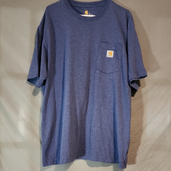 Carhartt Men's Blue Short Sleeve Tee with Pocket - Picture 1 of 6